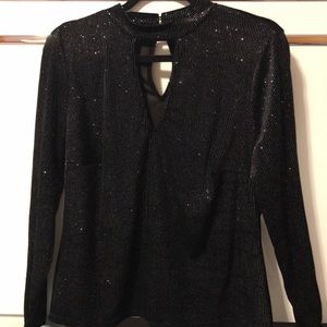Black long sleeve sparkly shirt